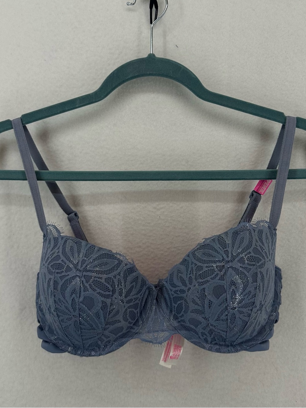 Victoria’s Secret Push-Up Lace Bra Women’s 32DD Blue Underwire